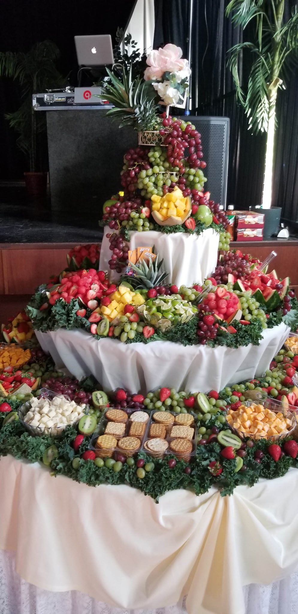 Grand multi-tier fruit display for events