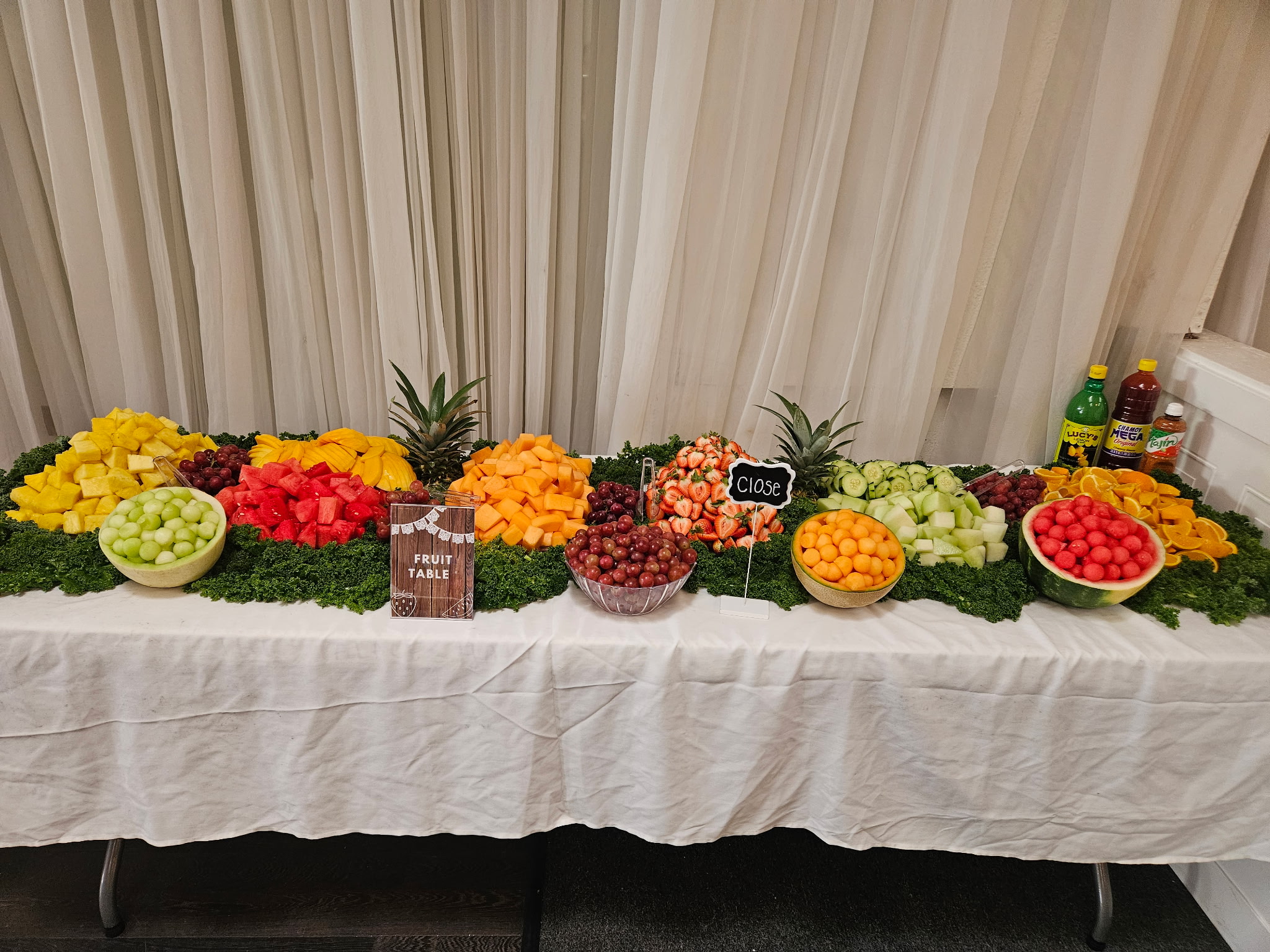 Full catering fruit table setup