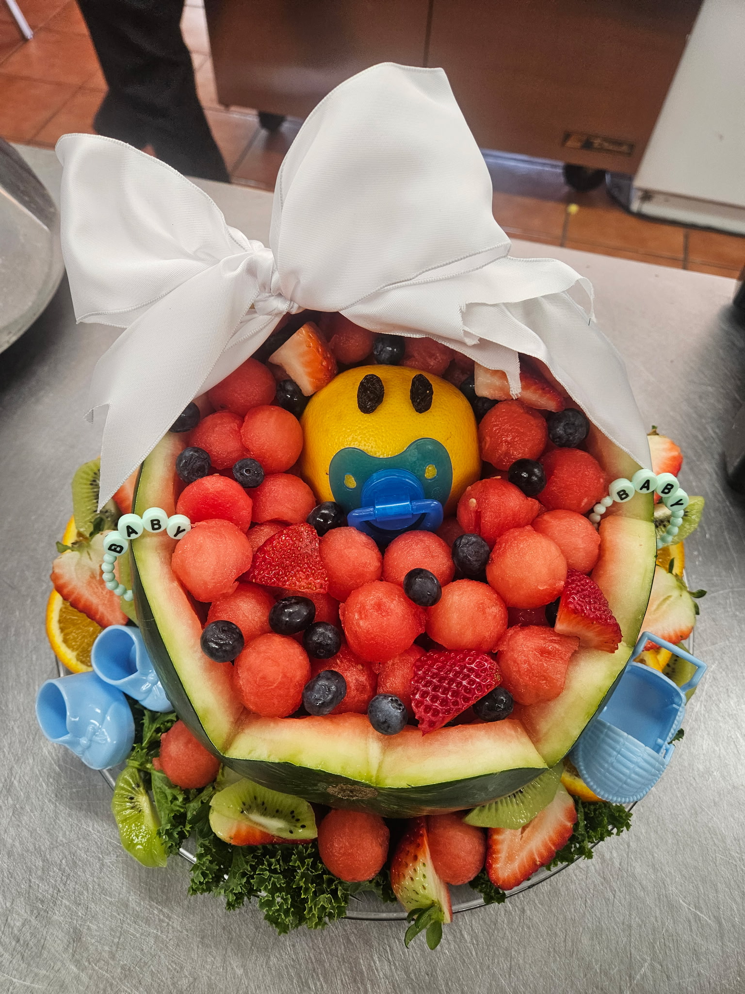 Baby carriage watermelon arrangement